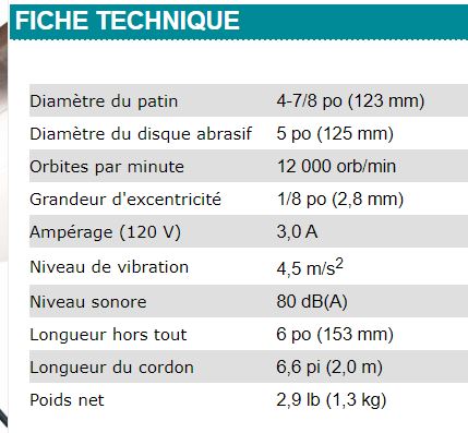 SABLEUSE ORBITALE RONDE 5'' MAKITA ÉLECTRIQUE- BO5030