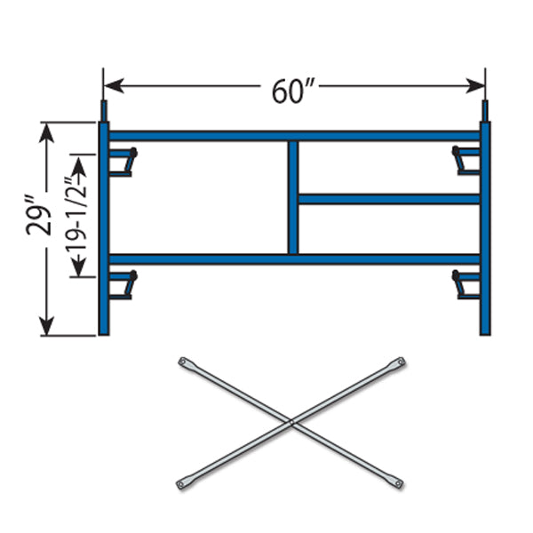 SECTION D'ÉCHAFAUD DEMI-HAUTEUR 29'' X 60'' X 10' - C-035-01