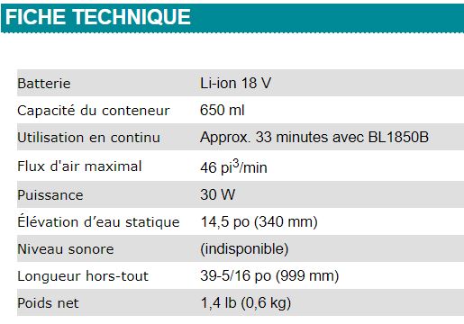 ASPIRATEUR MAKITA 18V - DCL180ZB