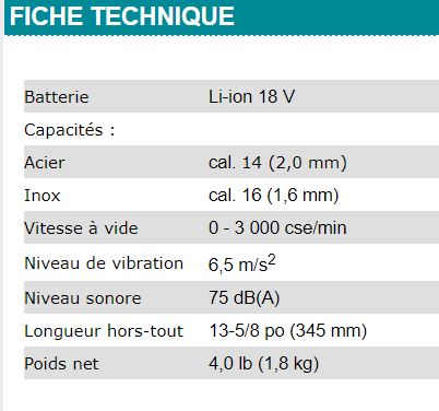 CISEAU À TÔLE MAKITA 18V - DJS200Z