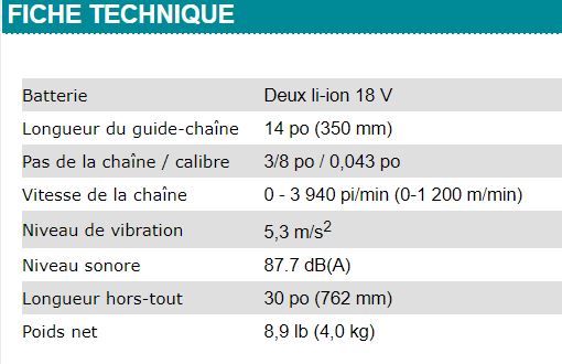 SCIE À CHAINE 14'' MAKITA 18V X2 - DUC355Z