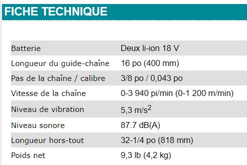 SCIE À CHAINE 16'' MAKITA 18V X2 - DUC400Z