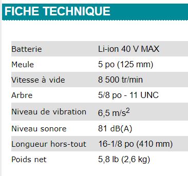 RECTIFIEUSE COUDÉE 5'' MAKITA 40V - GA005GZ