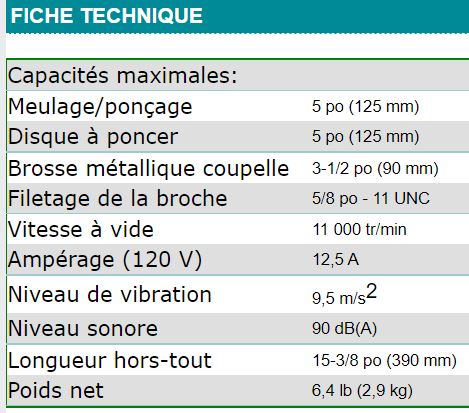 RECTIFIEUSE COUDÉE 5" ÉLECTRIQUE MAKITA - GA5020C