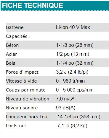 MARTEAU ROTATIF MAKITA 40V - HR003GZ