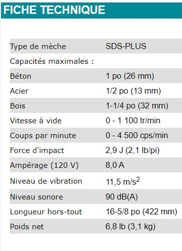 MARTEAU ROTATIF SDS-PLUS 1'' MAKITA ÉLECTRIQUE - HR2641