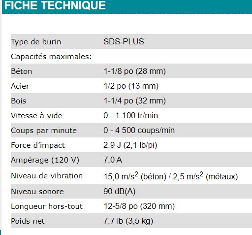 MARTEAU ROTATIF SDS-PLUS 1-1/8'' MAKITA ÉLECTRIQUE - HR2811F