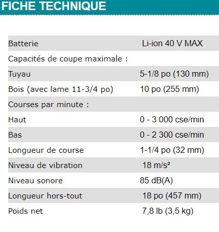 SCIE ALTERNATIVE MAKITA 40V - JR001GZ