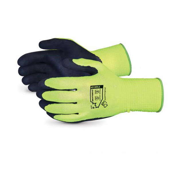 GANTS FLUO POLYESTER MOUSSE LATEX SUPERIOR DEXTERITY - S13HVLX