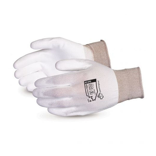 GANTS NYLON PAUMES AVEC POLYURETHANE BLANC SUPERIOR TOUCH - S13PU