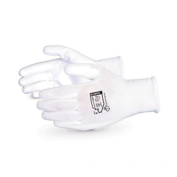 GANTS POLYESTER PAUMES EN POLYURETHANE BLANC SUPERIOR TOUCH - S13WPPU