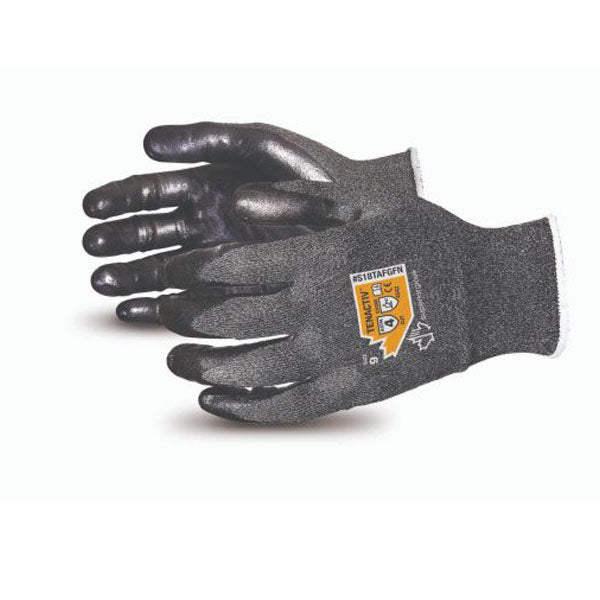 GANTS NOIR ANTI-COUPURES ET PAUMES EN NITRILE SUPERIOR TENACTIV - S18TAFGFN