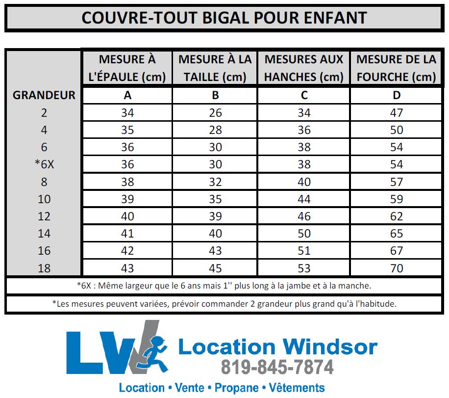 COUVRE-TOUT POUR ENFANT BIGAL- 4425\4426