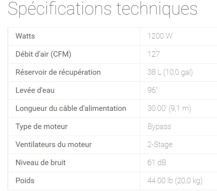 ASPIRATEUR COMMERCIAL SEC ET HUMIDE JOHNNY VAC - JV400