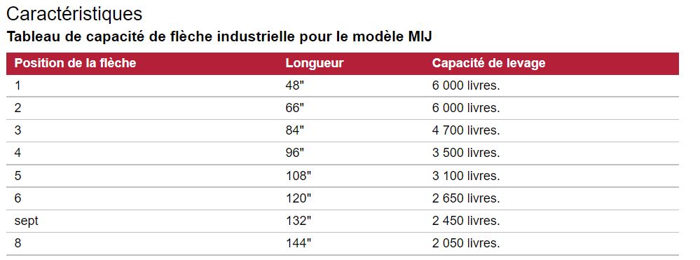 MÂT PORTEUR 6000 LB